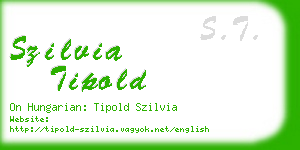 szilvia tipold business card